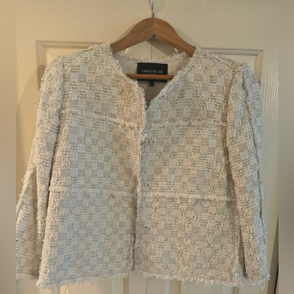 Lafayette 148 New York Women's Cream Textured Jacket - Picture 3 of 7